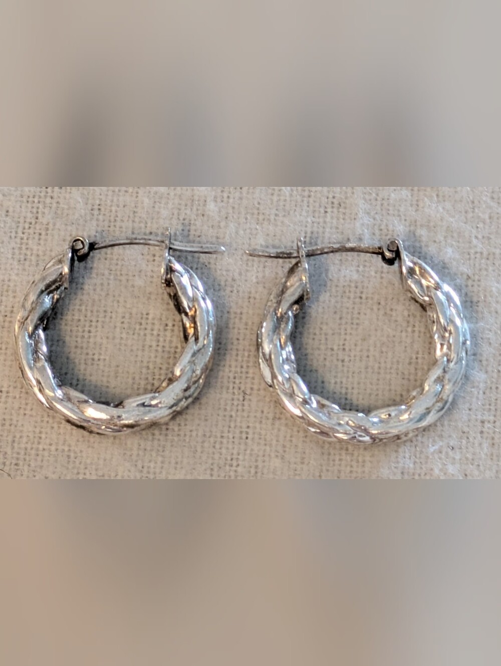 Sterling Silver Braided Hoop Earrings .925